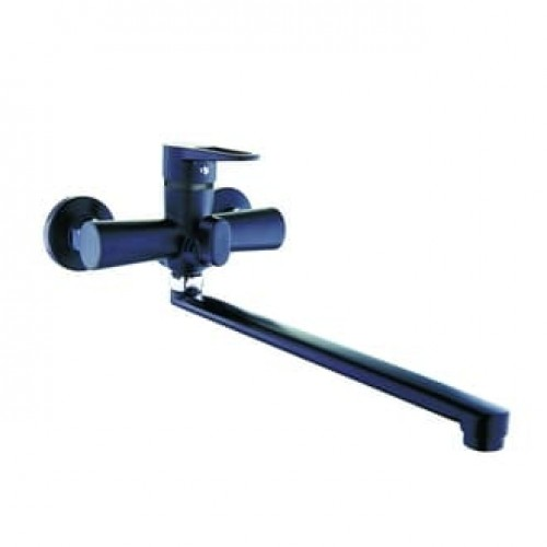 PUD7-A045YB, см-ль для ванны (черный) с плоским пов. изливом, ø35, встр. переключение