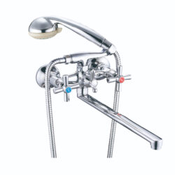 DMT7-B722, см-ль для ванны с плоским пов. изливом, кер. (1/2) 180°, двухпозиц. Карт. перекл.