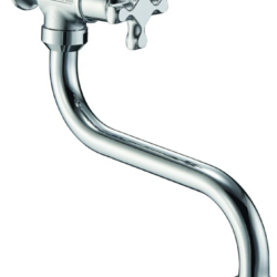 JIK13-A102-A,см-ль моно(2 шт уп) для ванной кух. мойки настенный, с пов. кр S-обр изл 360°,кер (40)