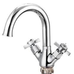 QMG1-A621,см-ль для умывальника, с круглым пов. изливом, керамическая букса (1/2) 180°,