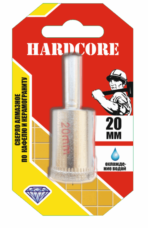 *Сверло-коронка алмазное по кафелю и керамогр. 16мм "Hardcore"152016