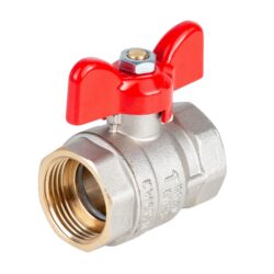 Н112Б,Кран шаровый никелированный бабочка 3/4 вн-вн