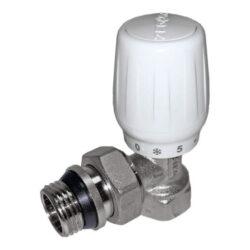 QS-3461,Кран радиаторный угловой верхний, латунь (CW617N) .1/2. верхний с антипротечкой (уп 80/8)