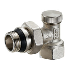 QS-3451,Кран радиаторный угловой нижний,латунь (CW617N) 1/2 с антипротечкой (уп 160/20)