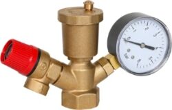 QS-5802, Группа безопасности для котла, латунь, подкл 1", 3 бар (уп 30/1)