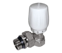 QS-3661,Кран радиаторный угловой верхний,латунь (CW617N) 3/4 верхний с антипротечкой (уп 72)