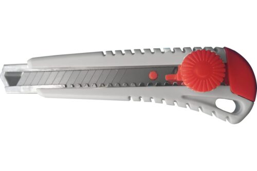 Нож со смен.лезв.,18мм обрезиненный, ABS+TPR, кнопка Easy Slider "Монтажник"600504