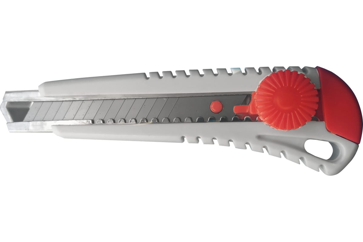 Нож со смен.лезв.,18мм обрезиненный, ABS+TPR, кнопка Easy Slider "Монтажник"600504