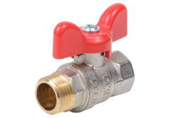 Н321Б,Кран шаровый  никелированный бабочка 1/2 вн-нар (стандарт)