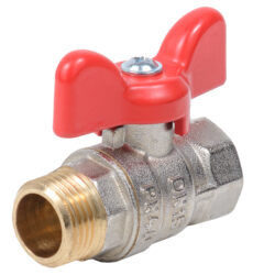 Н322Б,Кран шаровый никелированный бабочка 3/4 вн-нар (стандарт)