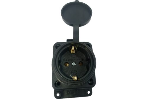 Bull Розетка каучуковая с заземлением с крышкой настенная 338012