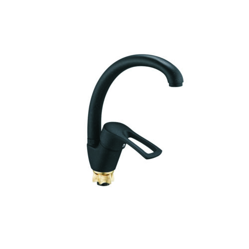 YUB4-A181KB, см-ль для кух. мойки с пов.круглым изливом, ø40, гайка (корона) черный