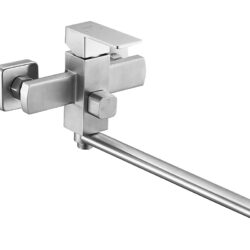 GOF7-A095, см-ль для ванной, кер.картр. ⌀35, встр.дивертор, излив 350мм, нерж. сталь, GOF7-A095 (6)