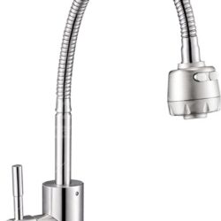 EZA4-A090,см-ль для кух. мойки с гибким изливом, картридж ø35, материал нерж. креп. гайка-втулка