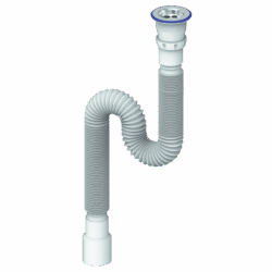 D240,СИФОН ГОФРИРОВАННЫЙ 1500 мм,1 1/2" (Ø 40),винтом 6х70, Ø40х40/50 (уп 50 шт)
