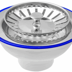 E150P Выпуск для мойки 3 1/2" (Ø 40) с чашкой из нерж стали Ø112винт,шток,ручка - пластик (уп 50 шт)