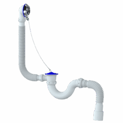 S32 СИФОН ДЛЯ ВАННЫ И ГЛУБОКОГО ПОДДОНА ПРЯМОТОЧНЫЙ С ПЕР С ВИНТ 6*40 С Н/Ж ЧАШ С Г соед (уп 35 шт)