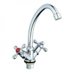 LML4-A605 (TZN-A605),(2 шт уп) двурукий смеситель для кухни на гайке эконом