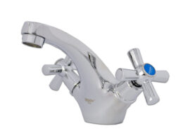 DMT1-A722, см-ль для умывальника монолитный, кер. (1/2) 180°, крепление шпилька