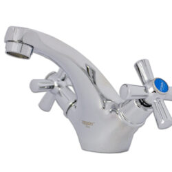 DMT1-A722, см-ль для умывальника монолитный, кер. (1/2) 180°, крепление шпилька