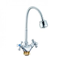 DTZ4-E827, см-ль для кух. мойки с пов. гибким изливом, кер. (1/2) 180°, гайка (корона)