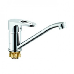 PED4-A180, см-ль для кух. мойки с пов.плоским изливом 250мм, ø40, гайка (корона), латунь