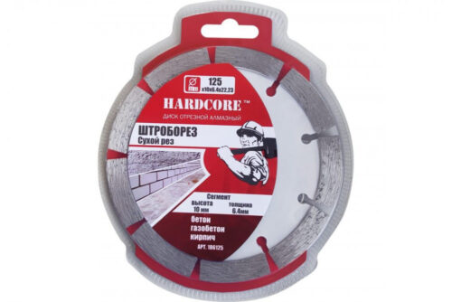 *Диск алмазный 125х6,4х10х22,23мм  бетон "Hardcore" штроборез 186125