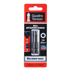 *Биты 1/4" Torx 30-50мм (2шт/карта)"Quadro Torsion" 433050-2