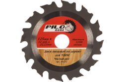*Диск пильный по дереву для УШМ 125мм х 12 зуб х 22,23/20/16мм "Pilorama" 501212