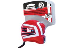 Рулетка с автостопом и магнитом двусторонняя 5 м х 25 мм "Монтажник" 603525