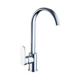 LOB4-A128, см-ль для кух. мойки с пов. круглым изливом, картридж ø35, материал нерж. сталь, креплени