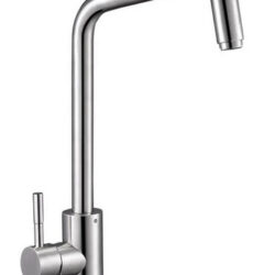 EZA4-C090,см-ль для кух. мойки с пов. Г-образным круглым изливом и пов. аэратором, картридж ø35,нерж