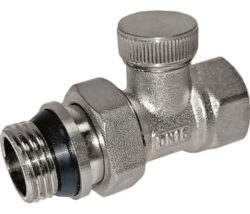 QS-3652,Кран радиаторный прямой нижний,латунь (CW617N) 3/4, с антипротечкой (уп 120)