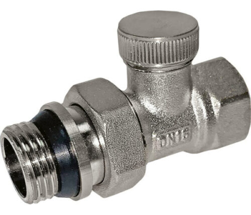 QS-3652,Кран радиаторный прямой нижний,латунь (CW617N) 3/4, с антипротечкой (уп 120)