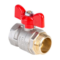 Н123Б,(Н723Б) Кран шаровый никелированный бабочка 1 вн-нар