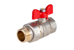 Н143Б,Кран шаровый никелированный с американкой,бабочка 1 вн-нар