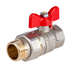 Н143Б,(Н743Б) Кран шаровый никелированный с американкой,бабочка 1 вн-нар