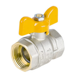 Н213Б,Кран газовый шаровый никелированный бабочка 1 вн-вн