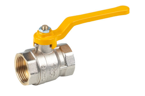 Н213Р,Кран газовый шаровый никелированный ручка 1 вн-вн Н213Р,Кран газовый шаровый никелированный ручка 1 вн-вн