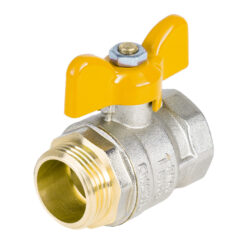 Н223Б,Кран газовый шаровый никелированный бабочка 1 вн-нар