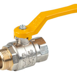 Н222Р Кран газовый шаровый никелированный ручка 3/4 вн-нар