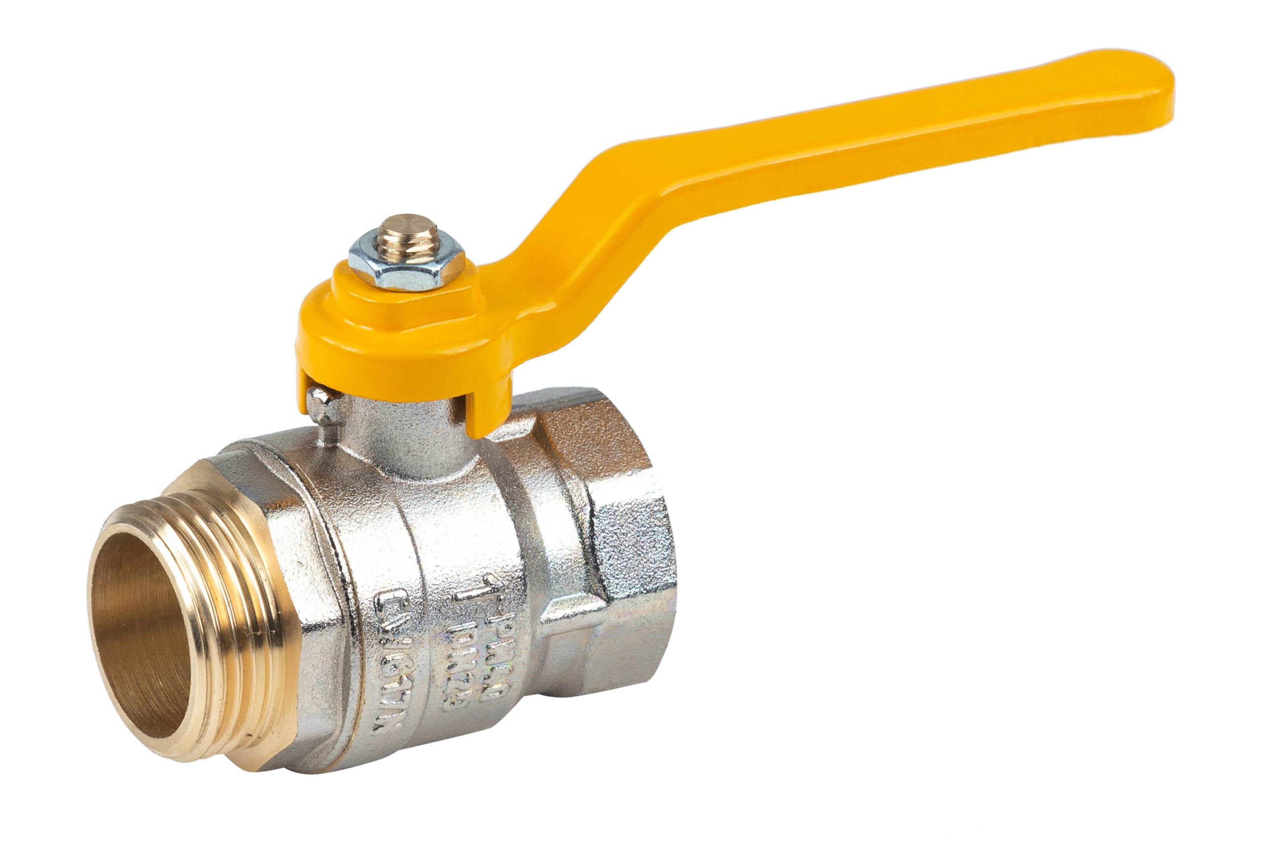 Н223Р,Кран газовый шаровый никелированный ручка 1 вн-нар