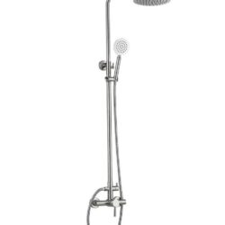 EZA16-A090, душевая стойка, нержавейка , тропич.душ круглый