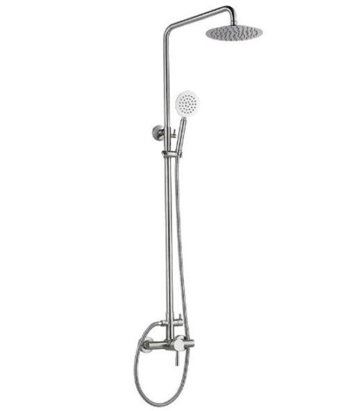 EZA16-A090, душевая стойка, нержавейка , тропич.душ круглый