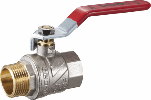 FNR15,Кран шар латунный 1 1/2" (CW617N) полнопроходной ручка подкл гайка-штуцер (РГШ) (24/12)