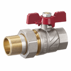 FA11,Кран-американка шаровый латунный 1/2" полнопроходной с полусгоном бабочка (уп 90/15)