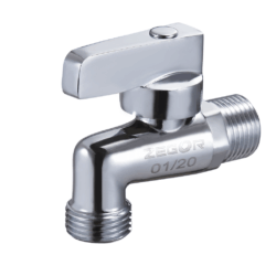 FZ21,Кран угловой шаровый 1/2"х1/2" для подключения сантех приборов латунный хром (уп 60/1)