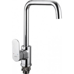 GAB4-A136, см-ль для кухни, картридж ø35,с Г-образным круглым изливом, крепление гайка (корона)