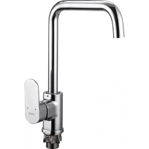 GAB4-A136, см-ль для кухни, картридж ø35,с Г-образным круглым изливом, крепление гайка (корона)