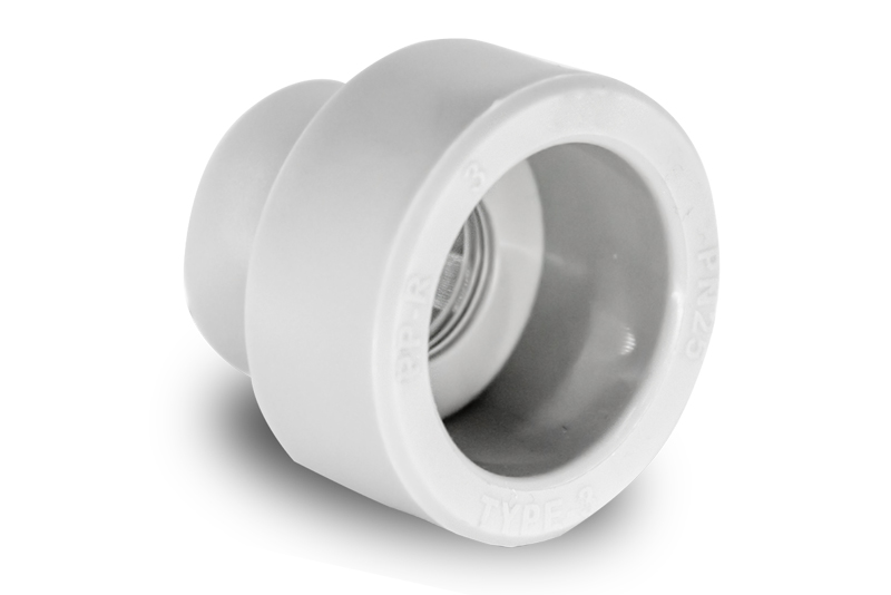 Муфта переходная PPR внутреннее/внутреннее 50х32, PN25 белый, РТП, 28116 (уп150/15)